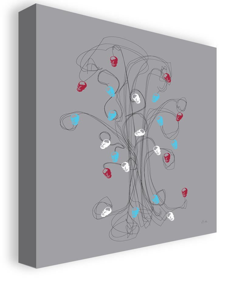 Skull Tree – A delicate interpretation of a winter's tree with leaves of colourful skulls.